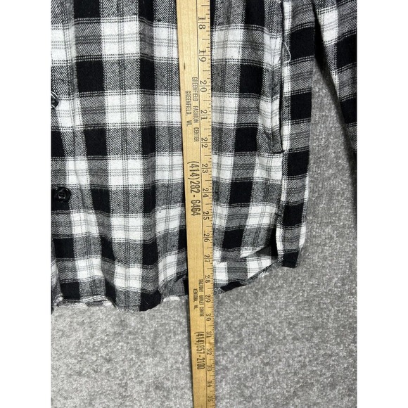 Amplify Lightweight Hooded Button Up Flannel Shirt Mens Large‎ Long Sleeve Black - Picture 15 of 15
